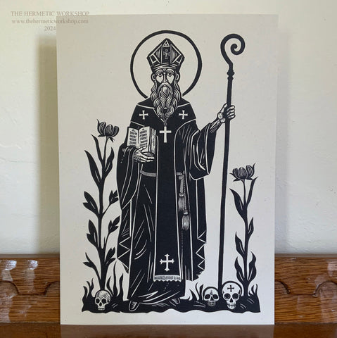 SAINT CYPRIAN OF ANTIOCH - Altar Icon. Art print. The Sorcerous Saint. Occult Art. Original artwork by The Hermetic Workshop.