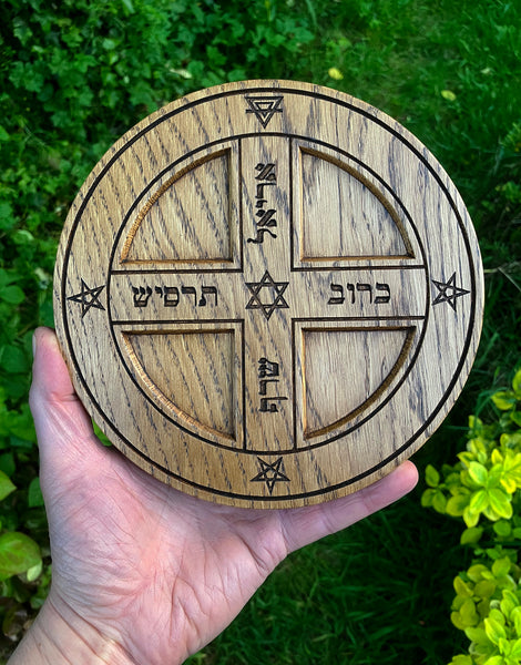 THE ELEMENTAL PENTACLE - Carved in Solid Oak