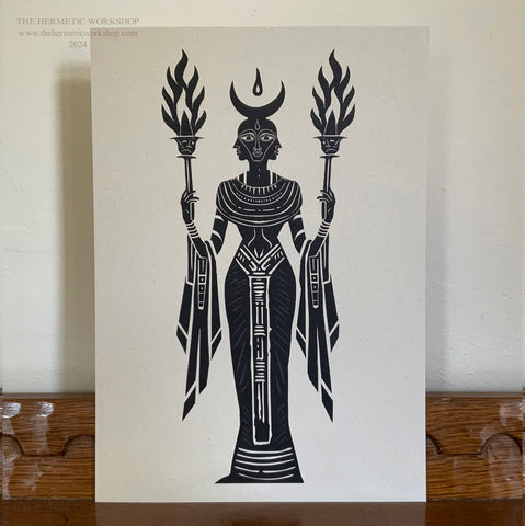 HEKATE Altar Icon. Devotional artwork. Hecate Greek Goddess. Art print. Original artwork by The Hermetic Workshop.
