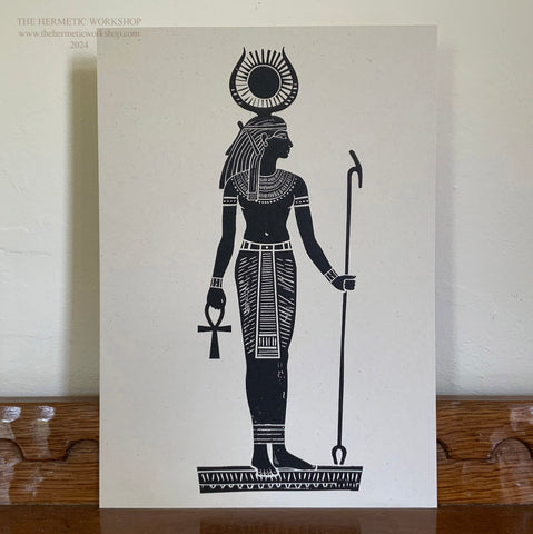 ISIS. Egyptian Goddess. Altar Icon. Devotional Artwork. Goddess Art. Original artwork by The Hermetic Workshop. 