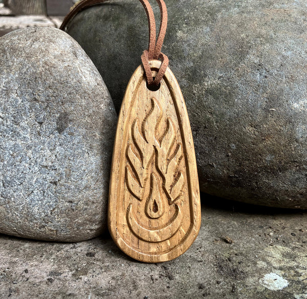 LUNAR GNOSIS - Oak-carved Talismanic Pendant