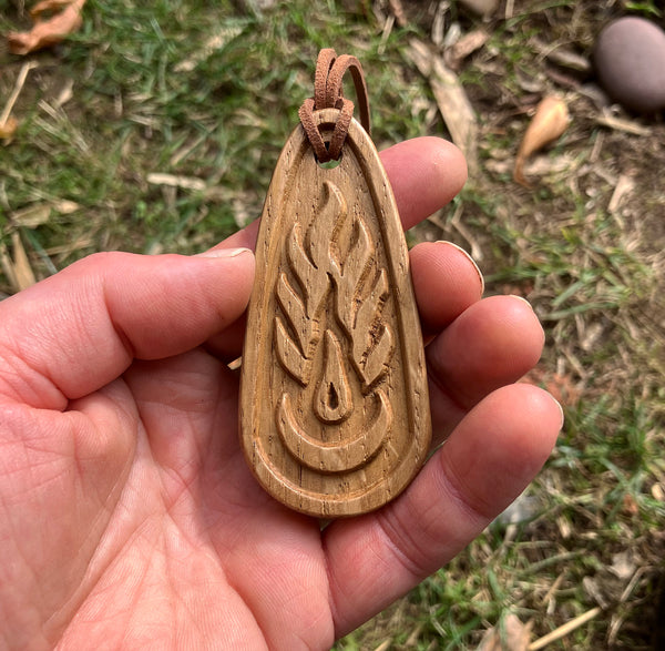 LUNAR GNOSIS - Oak-carved Talismanic Pendant