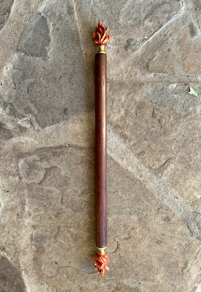 CEREMONIAL FIRE WAND (Oak and Brass w/ Magnetised Steel Core)