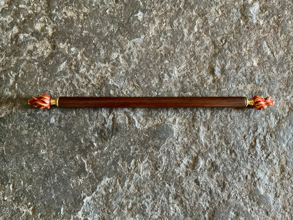 CEREMONIAL FIRE WAND (Oak and Brass w/ Magnetised Steel Core)