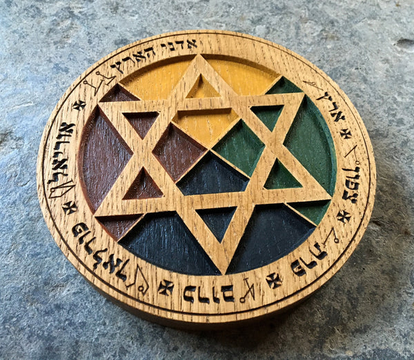 THE GOLDEN DAWN EARTH PENTACLE - Carved in Solid Oak (Various Options)
